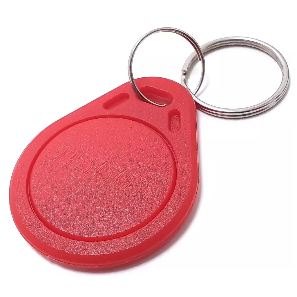 Obrázek produktu XtendLan Identifikační klíčenka k dveřním stanicím, RFID 125kHz - s číslem - red