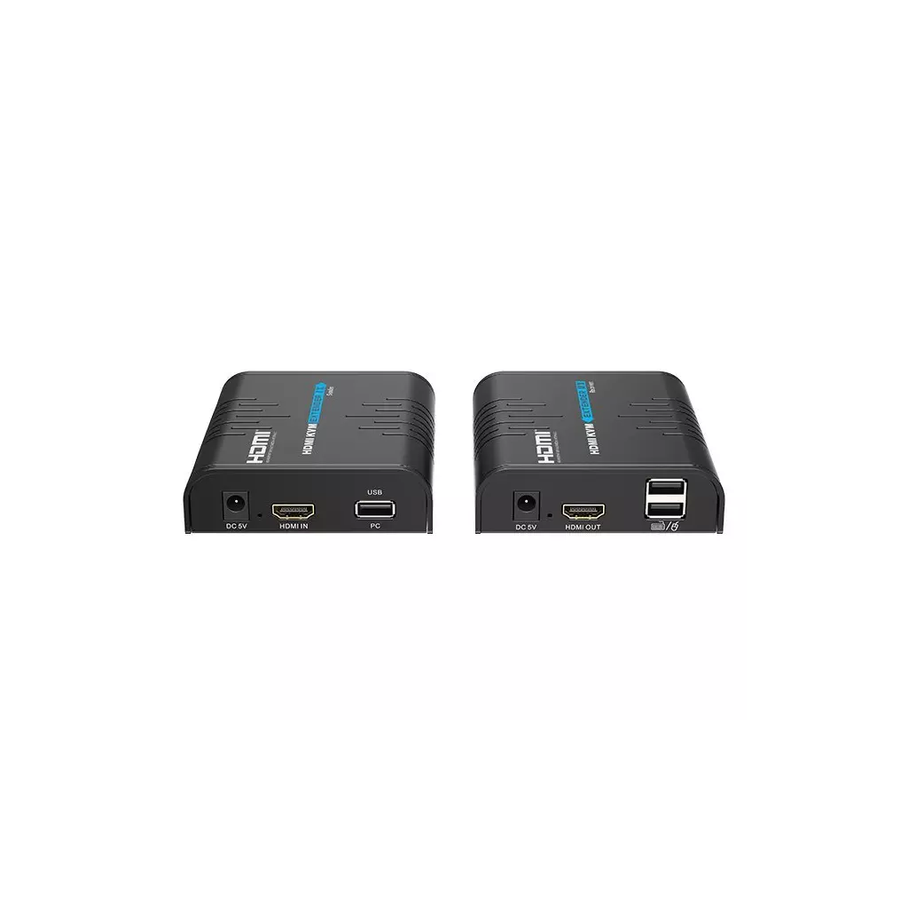 Obrázek produktu XtendLan HDMI přenos po LAN, vysílač a přijímač, IP/UDP, 100Mbps@1080p, přenos USB, funkce KVM