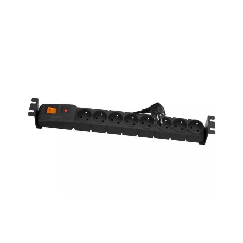 Obrázek produktu ACAR 19'' rozvodný panel 8x 230V, ČSN, kabel 5m, přepěťová ochrana, vč. montážních držáků do racku