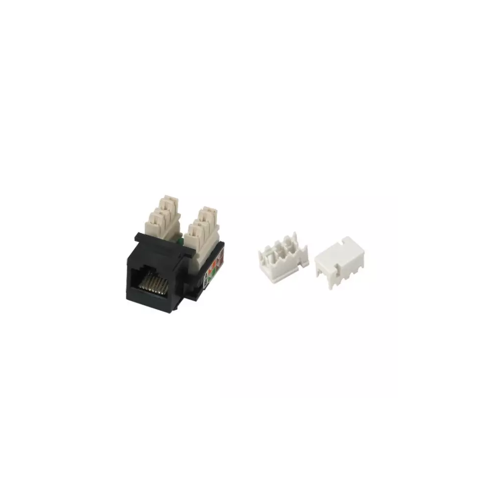 Obrázek produktu XtendLan Keystone jack RJ45, narážecí, CAT5e, UTP, s krytkami proti prachu, černý