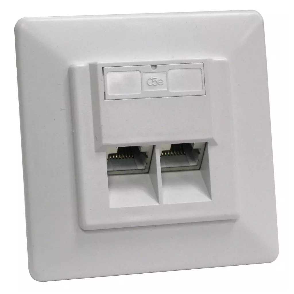 Obrázek produktu XtendLan Zásuvka 2x RJ-45, Cat5e, stíněná, pod omítku, šikmý vývod, narážecí dual