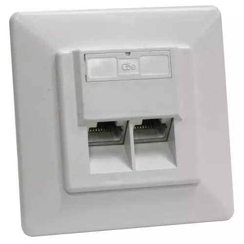 obrázek produktu XtendLan Zásuvka 2x RJ-45, Cat5e, stíněná, pod omítku, šikmý vývod, narážecí dual