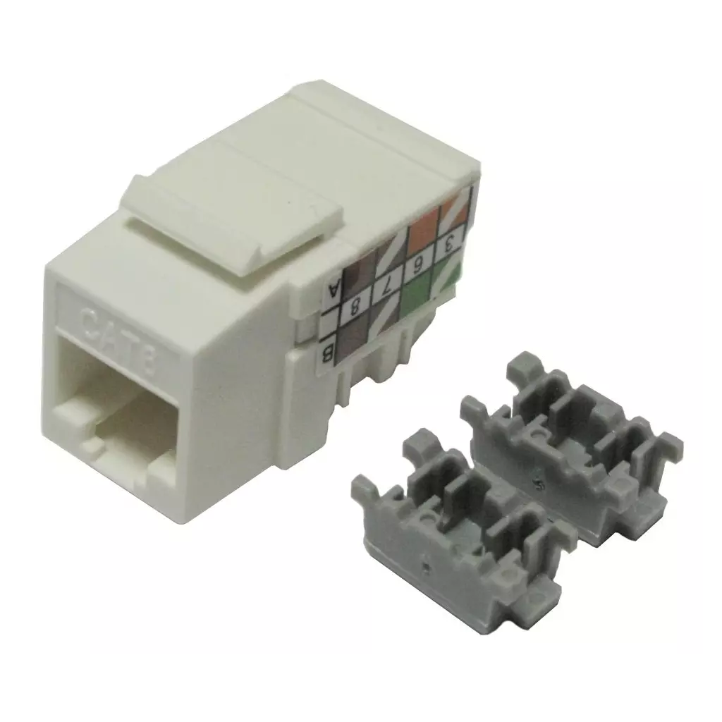 Obrázek produktu XtendLan Keystone jack RJ45, narážecí, CAT6, UTP, 90 st., narážení shora, bílý