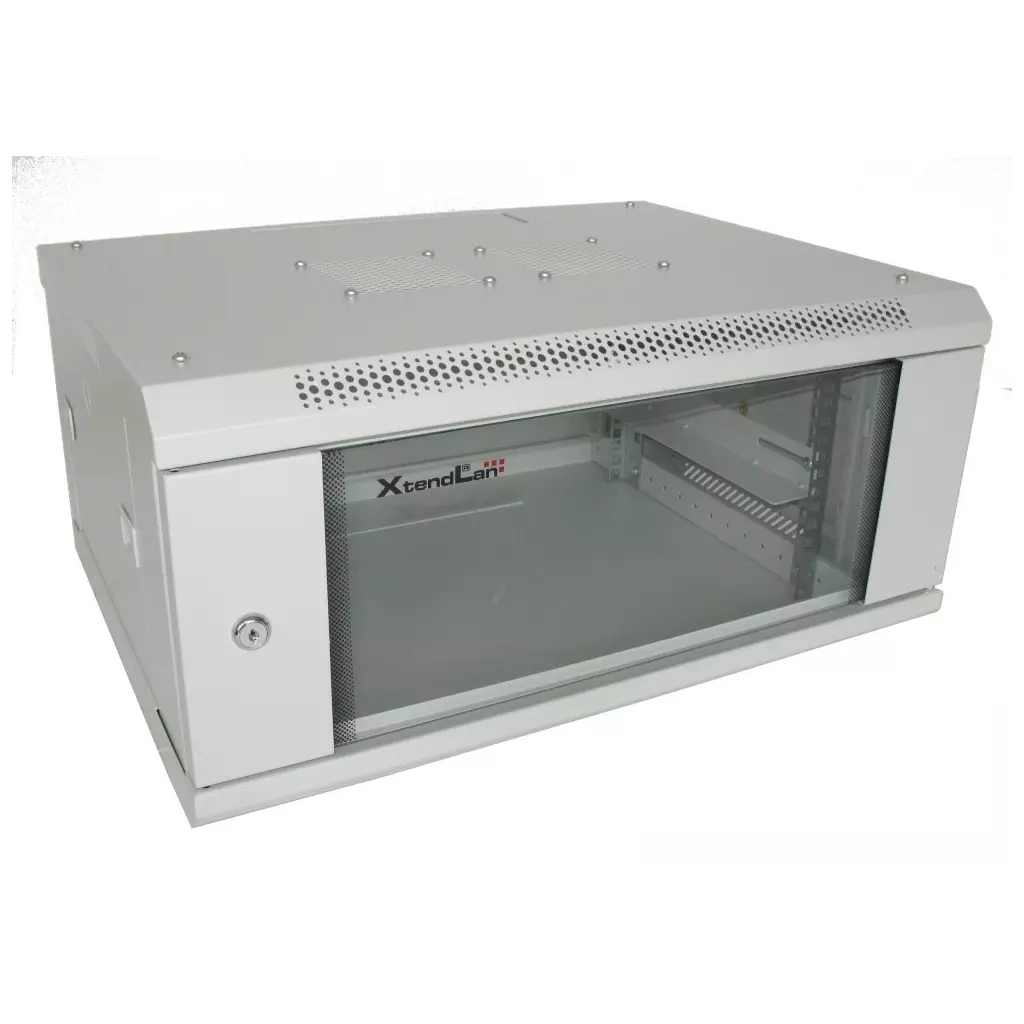 Obrázek produktu XtendLan 4U/600x450, na zeď, jednodílný, skleněné dveře, šedý
