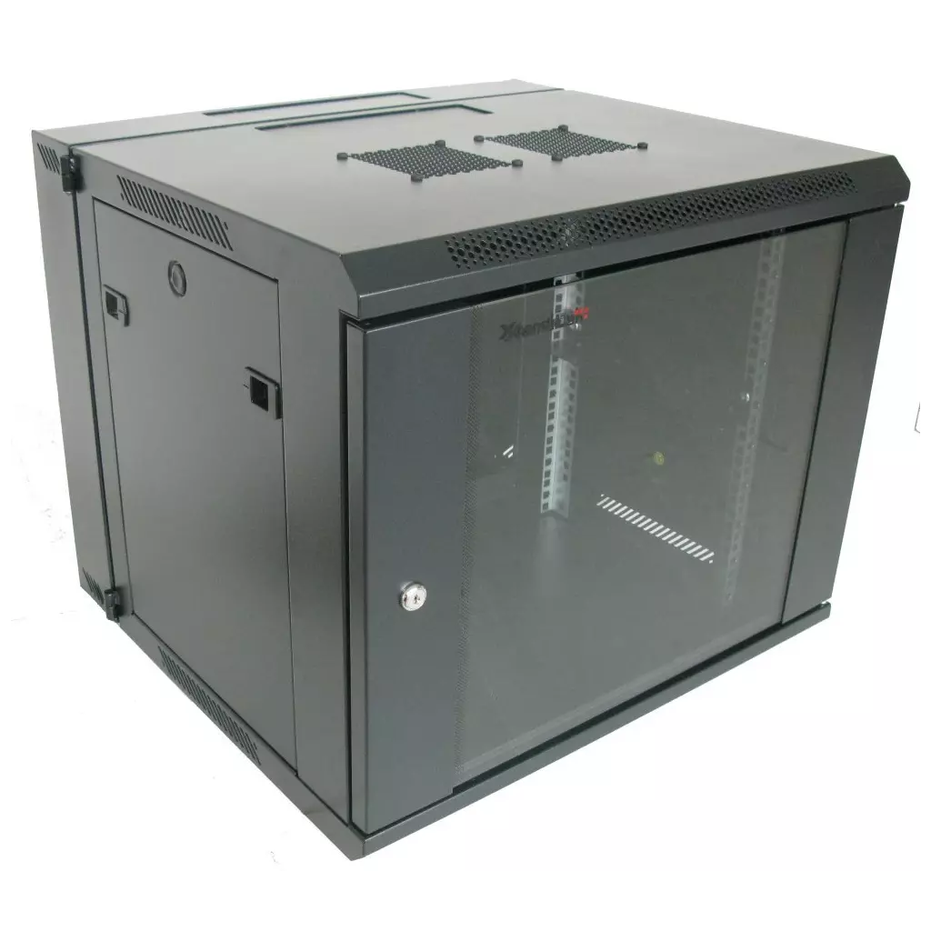 Obrázek produktu XtendLan 9U/600x550, na zeď, dvoudílný, skleněné dveře