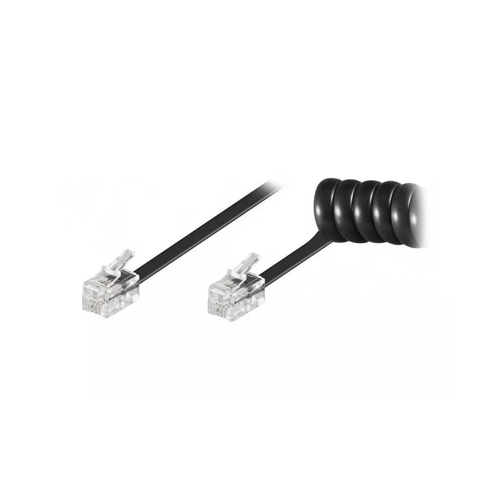Obrázek produktu XtendLan Kabel telefonní 4 žíly, černý, kroucený, 2m,konektory 4p4c