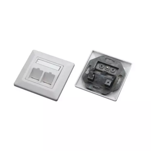 obrázek produktu XtendLan Zásuvka 2x RJ-45, neosazená, pod omítku, šikmý vývod, krytka proti prachu