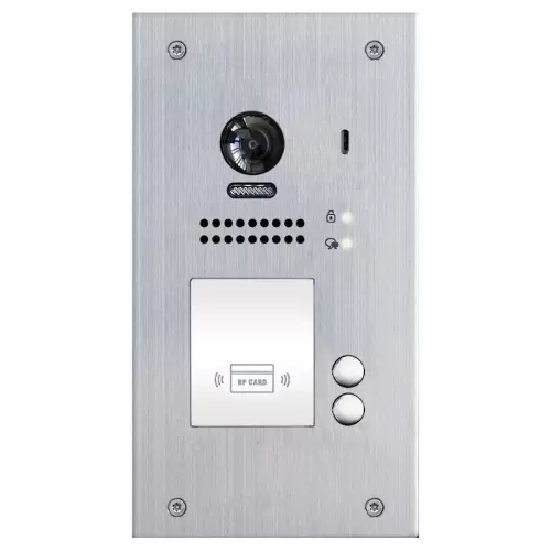 obrázek produktu XtendLan Dveřní stanice 2-drát D2/ 2x zvonek/ kamera 170st/ zapuštěná montáž/ RFID 125kHz