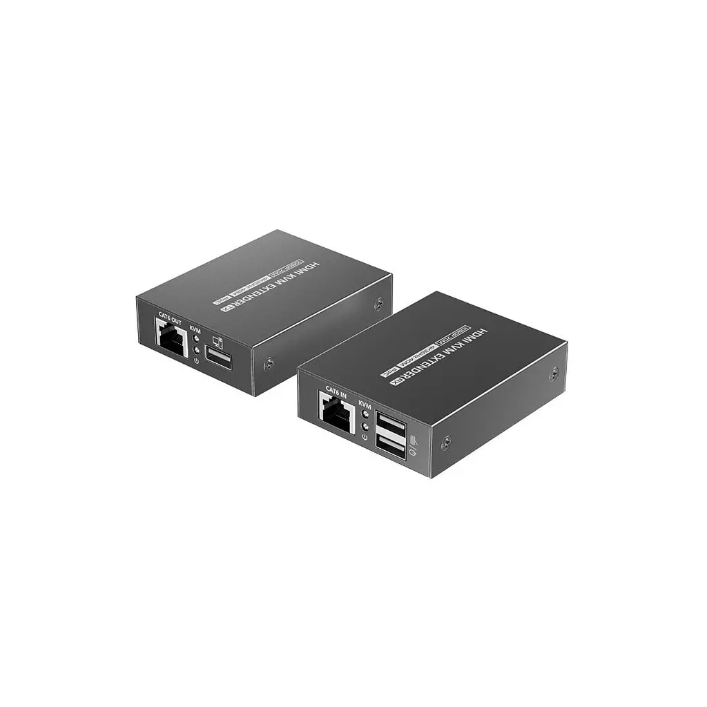 Obrázek produktu XtendLan CAT6 HDMI extender, vysílač+přijímač, 40m 4k/2k/1080p po jednom CAT6 kabelu, POC, přenos IR a USB (KVM)