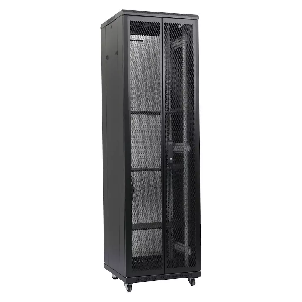Obrázek produktu XtendLan 42U/800x1000 stojanový, černý, dvoudílné perforované dveře a záda