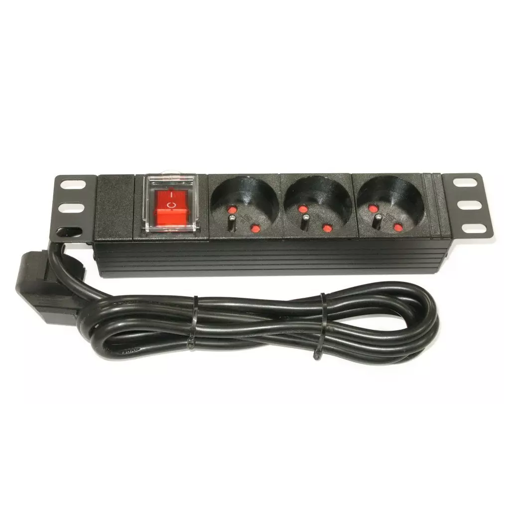 Obrázek produktu XtendLan 10'' rozvodný panel 3x 230V, ČSN, vypínač, 1,8 m