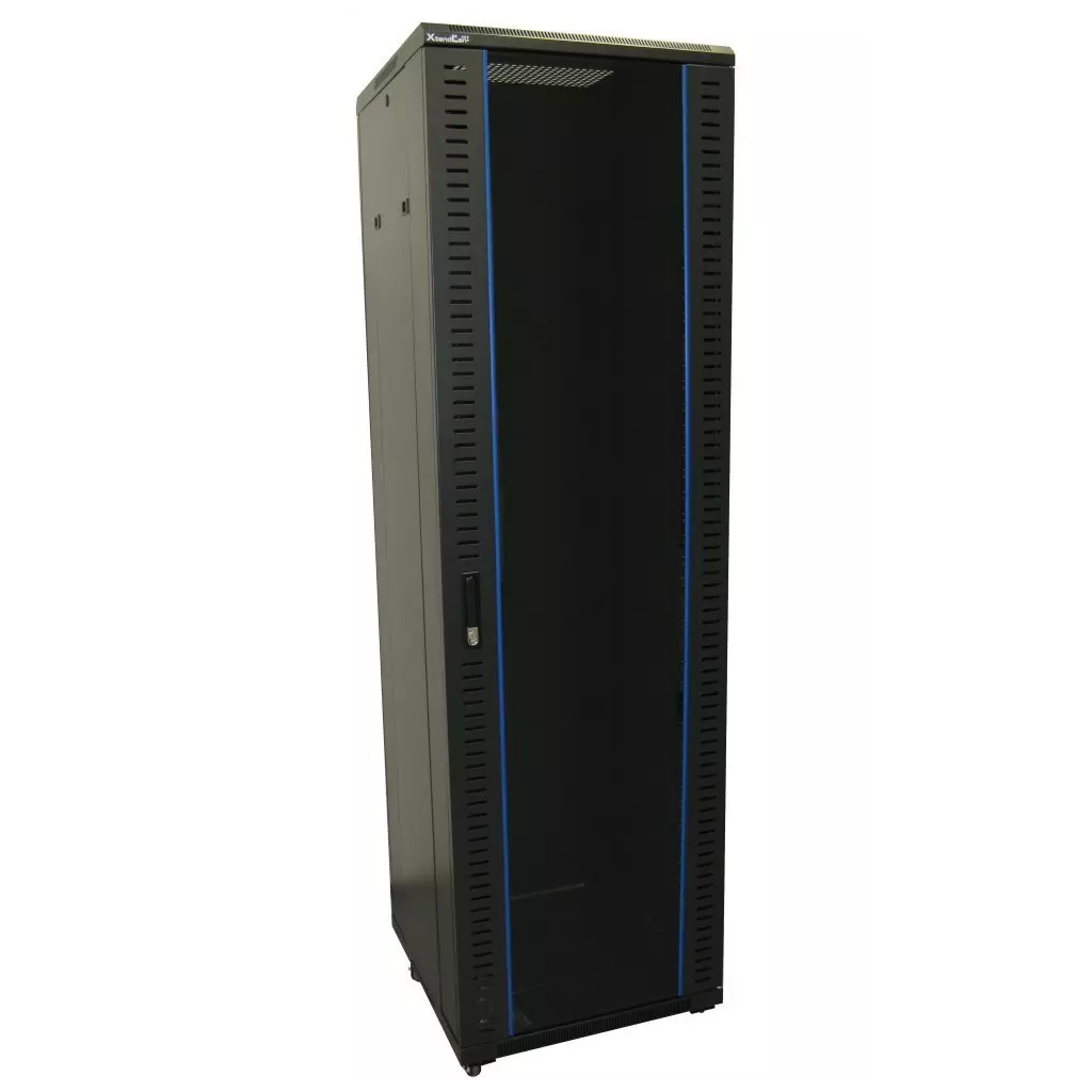 Obrázek produktu XtendLan 42U/600x800 stojanový, černý, skleněné dveře, plná záda, složený