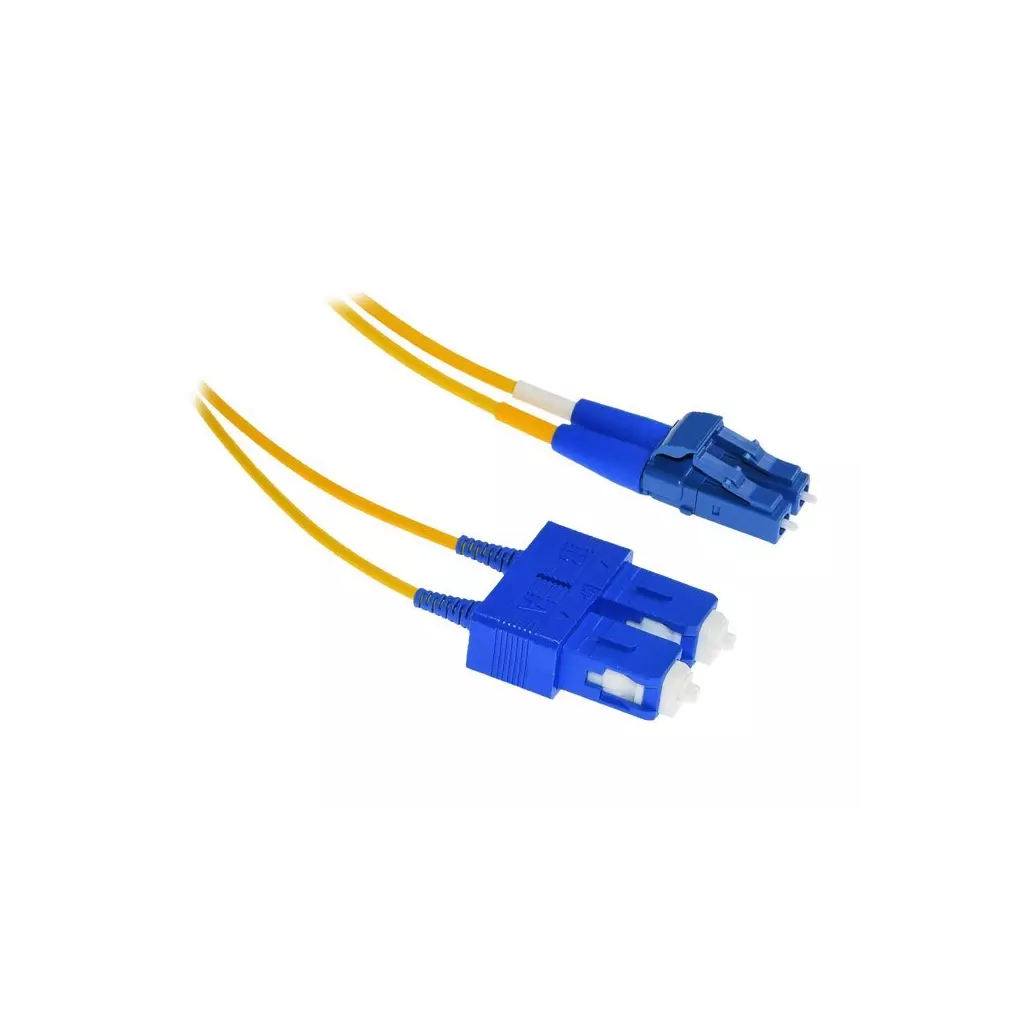 Obrázek produktu XtendLan FO patch LC-SC 0.5m 9/125, duplex, ultraflexibilní G.657.A1, LS0H, průměr 2mm, krátký vývod