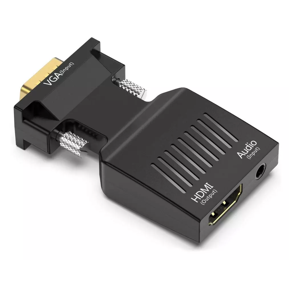 Obrázek produktu XtendLan Adaptér VGA (M) na HDMI (F), do 1080p, audio propojením (konektor 3.5mm, F)