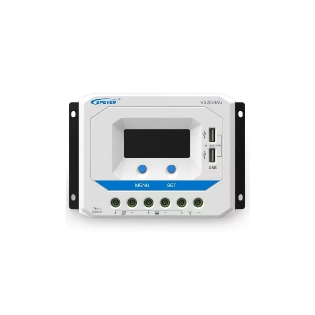 Obrázek produktu EPEVER VS1024AU solární PWM regulátor 12/24 V, 10 A, USB, vstup 50V (VS1024AU)