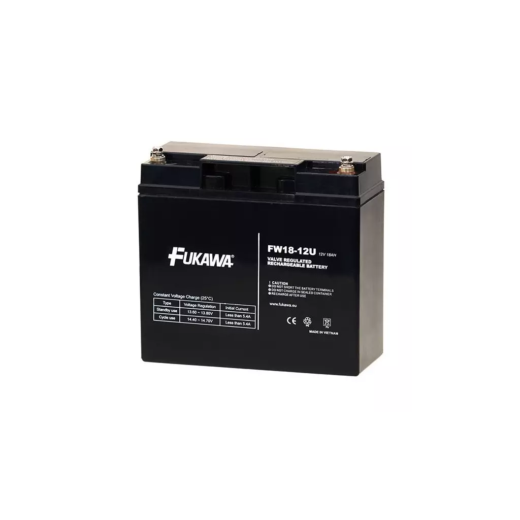 Obrázek produktu FUKAWA olověná baterie FW 18-12 U do UPS APC/ 12V/ 18Ah/ životnost 5 let/ závit M5