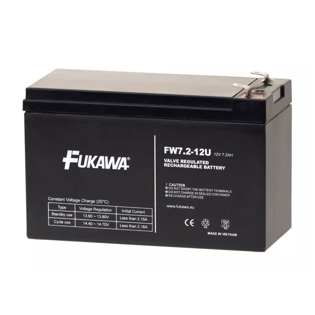 Obrázek produktu FUKAWA olověná baterie FW 7,2-12 F2U do UPS APC/ AEG/ EATON/ Powerware/ 12V/ 7,2 Ah/ životnost 5 let/ Faston F2-6,3mm