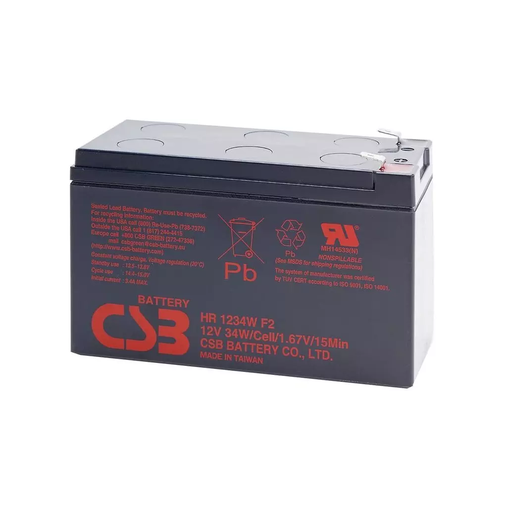 Obrázek produktu CSB Pb záložní akumulátor VRLA AGM 12V/9Ah (HR1234W F2)