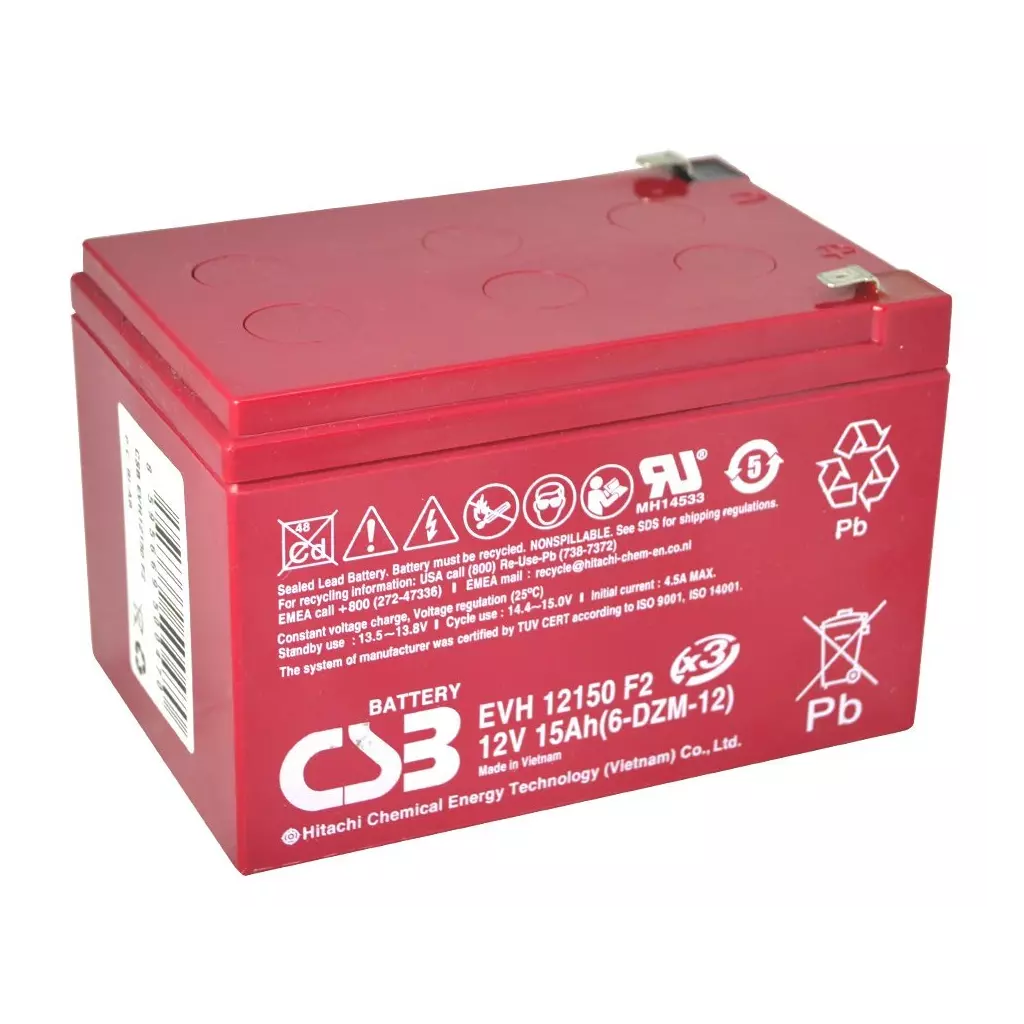 Obrázek produktu CSB Pb záložní akumulátor VRLA AGM 12V/15Ah 6-DZM-12 (EVH12150)