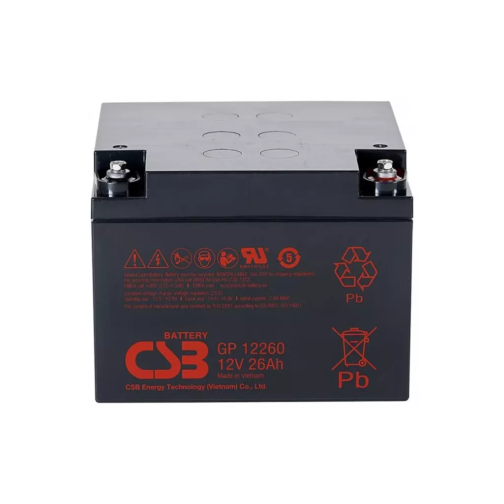 Obrázek produktu CSB Pb záložní akumulátor CSB GP12260l, 12V, 26Ah
