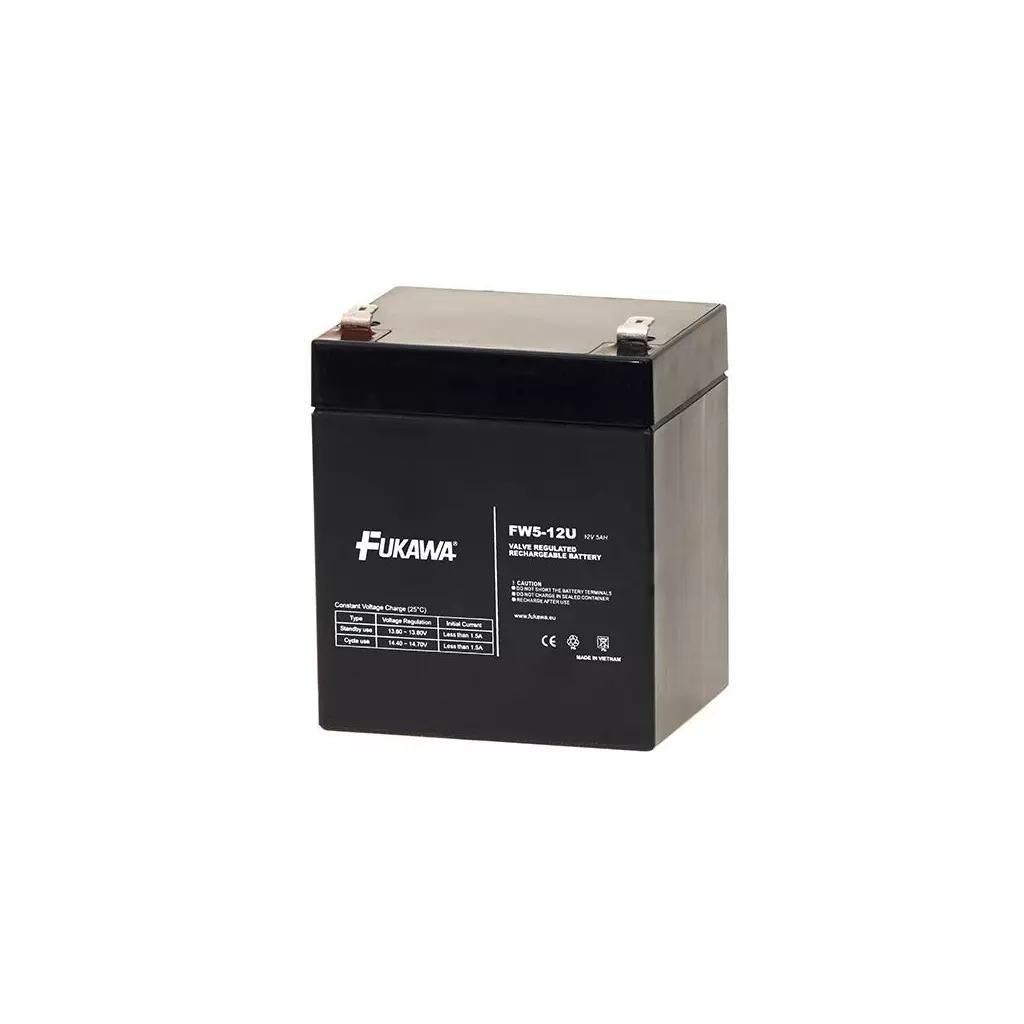 Obrázek produktu FUKAWA olověná baterie FW 5-12 U do UPS APC/ AEG/ EATON/ Powerware/ 12V/ 5Ah/ životnost 5 let/ Faston F2-6,3mm