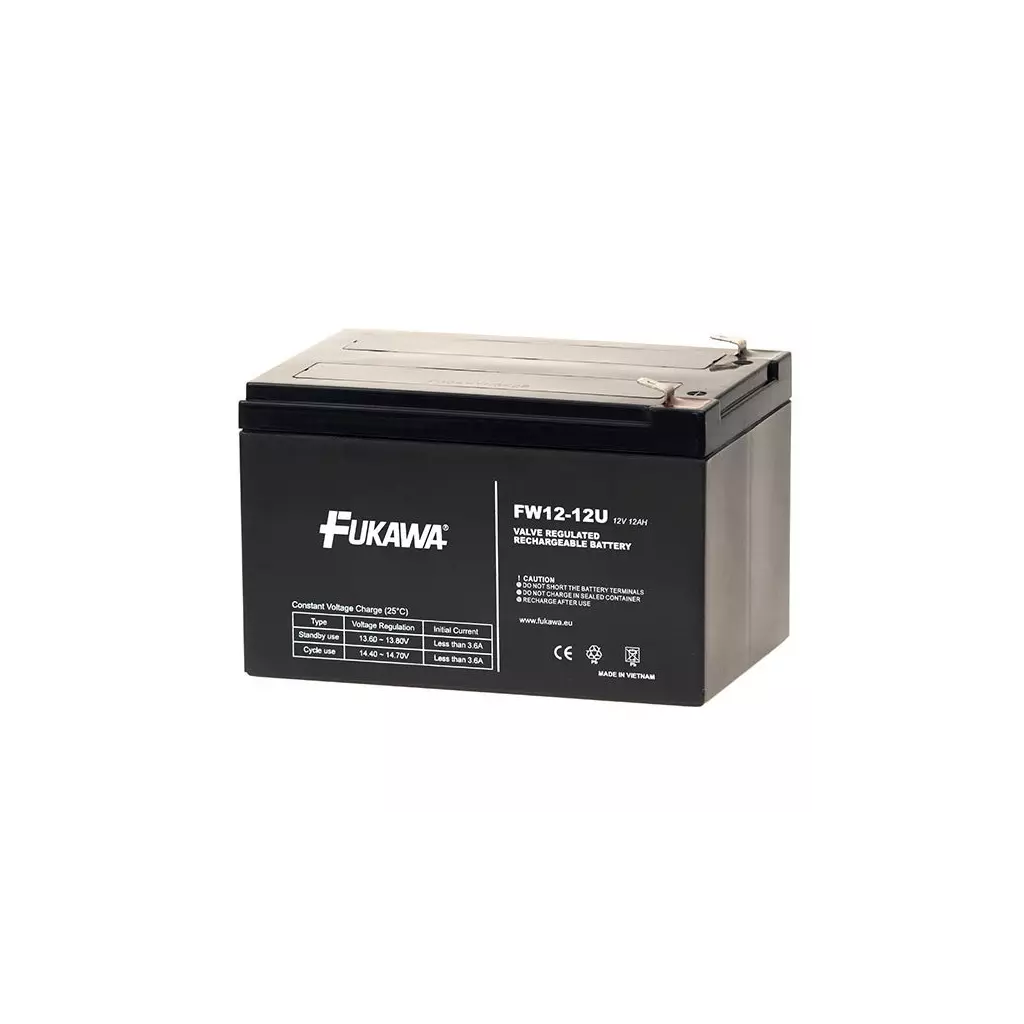Obrázek produktu FUKAWA olověná baterie FW 12-12 U do UPS APC/ AEG/ EATON/ Powerware/ 12V/ 12Ah/ životnost 5 let/ Faston F2-6,3mm