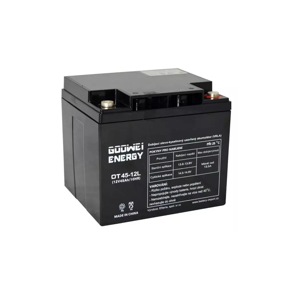 Obrázek produktu GOOWEI ENERGY Pb záložní akumulátor VRLA GEL 12V/45Ah (OTL45-12)