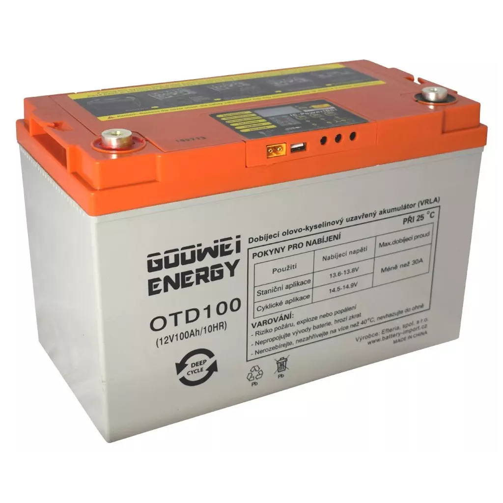 Obrázek produktu GOOWEI ENERGY DEEP CYCLE (GEL) baterie GOOWEI ENERGY OTD100, 100Ah, 12V