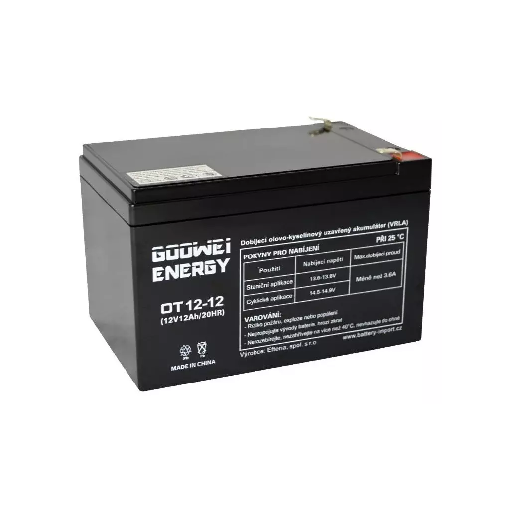 Obrázek produktu GOOWEI ENERGY Pb záložní akumulátor VRLA AGM 12V/12Ah (OT12-12)