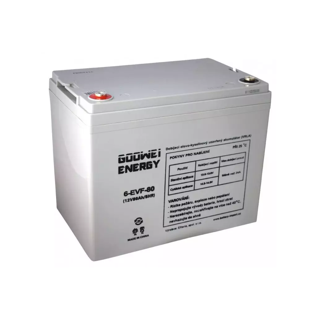 Obrázek produktu GOOWEI ENERGY Pb trakční záložní akumulátor VRLA GEL 12V/80Ah (6-EVF-80)