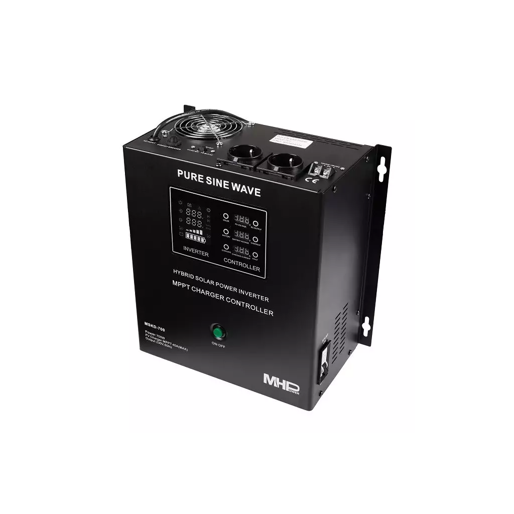 Obrázek produktu MHPower záložní zdroj MHPower MSKD-700-12, UPS, 700W, čistý sinus, 12V, solární regulátor MPPT