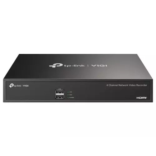 obrázek produktu TP-Link VIGI NVR1004H, 4 kanály, 80Mbps, H.265+, 1x SATA, max. 10 TB, 1x LAN, 2x USB, VGA, HDMI