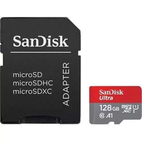 obrázek produktu Paměťová karta Sandisk Ultra microSDXC 128 GB 140 MB/s  A1 Class 10 UHS-I, s adaptérem