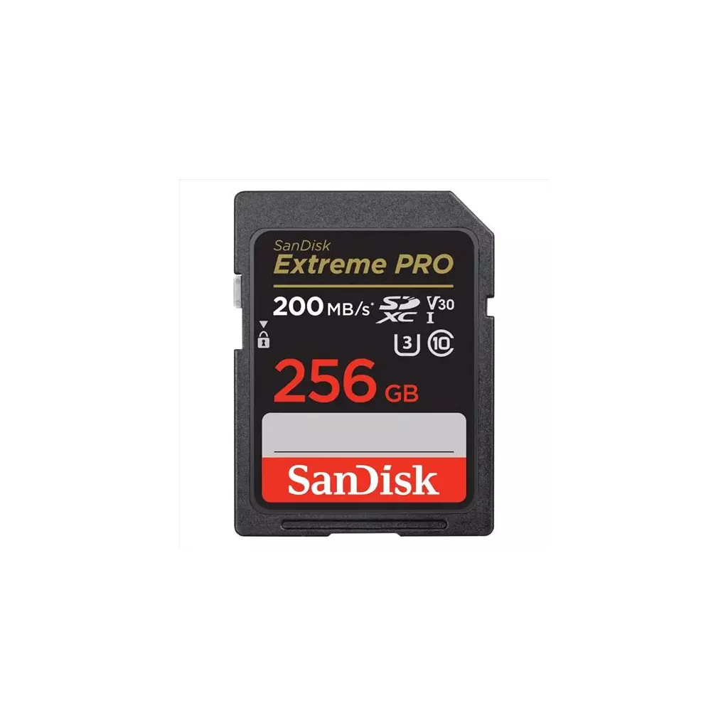Obrázek produktu Paměťová karta Sandisk Extreme PRO 256GB SDXC 200MB/s / 140MB/s, UHS-I, Class 10, U3, V30