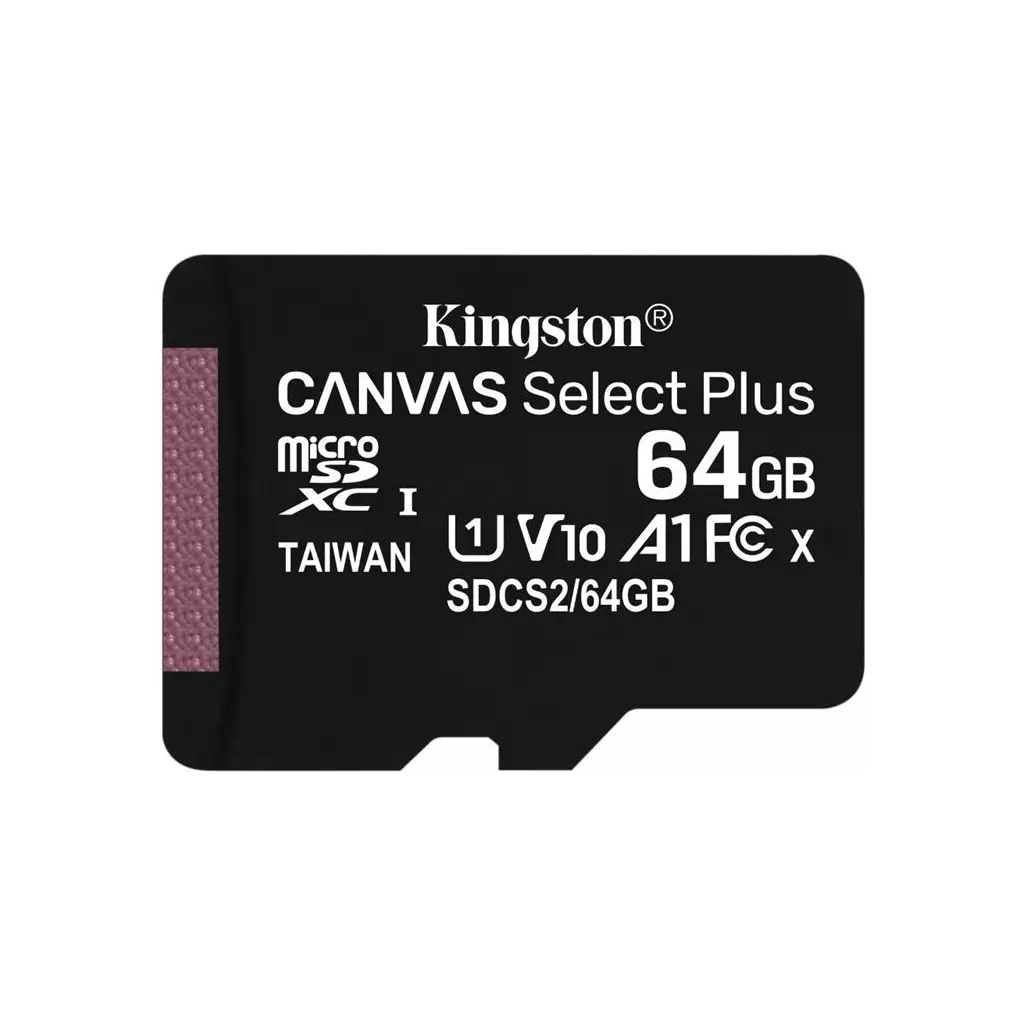 Obrázek produktu Paměťová karta Kingston Canvas Select Plus  A1 64GB microSDXC, Class 10, 100MB/s, bez adaptéru