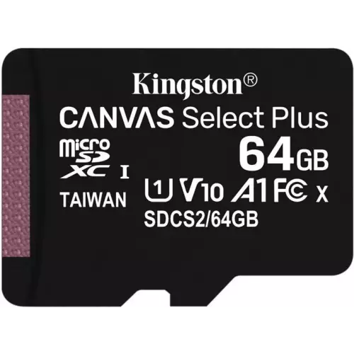 obrázek produktu Paměťová karta Kingston Canvas Select Plus A1 64GB microSDXC, Class 10, 100MB/s, bez adaptéru