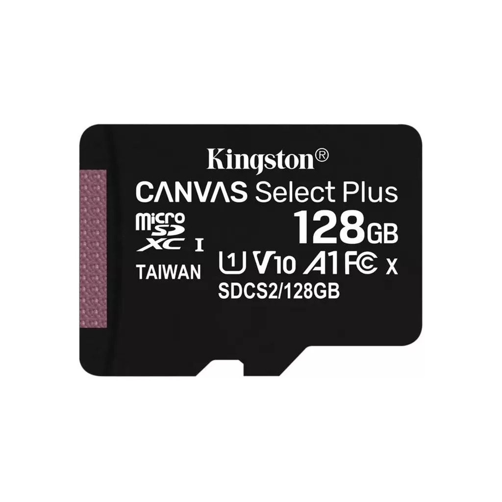 Obrázek produktu Paměťová karta Kingston Canvas Select Plus  A1 128GB microSDXC, Class 10, 100R/85R bez adaptéru