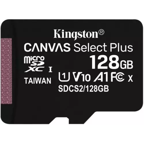 obrázek produktu Paměťová karta Kingston Canvas Select Plus A1 128GB microSDXC, Class 10, 100R/85R bez adaptéru
