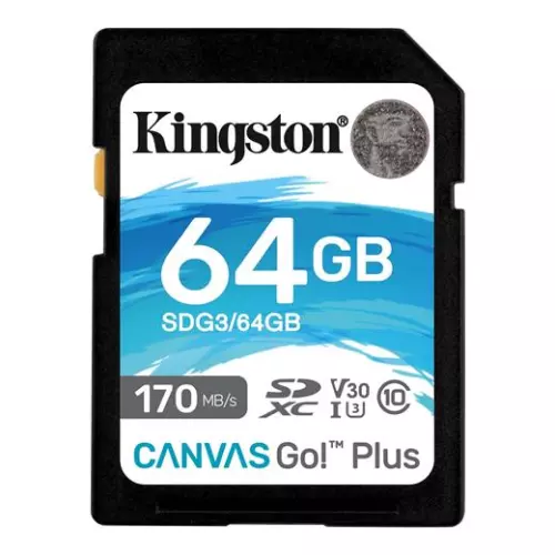 obrázek produktu Paměťová karta Kingston SDXC U3 V30 64 GB, 170/70 MB/s