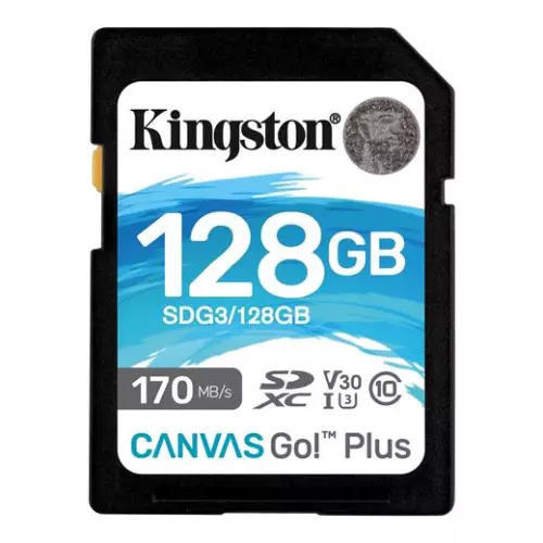 obrázek produktu Paměťová karta Kingston SDXC U3 V30 128 GB, 170/90 MB/s