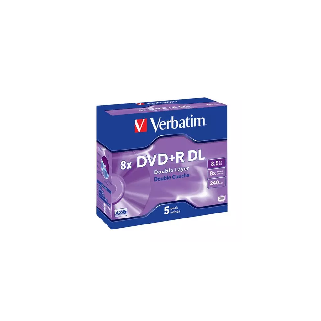 Obrázek produktu Médium Verbatim DVD+R 8,5GB 8x DoubleLayer box 5ks