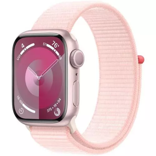 obrázek produktu Hodinky Apple Watch Series 9 GPS + Cellular, 45mm Pink Aluminium Case with Light Pink Sport Loop