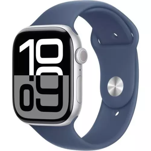 obrázek produktu Hodinky Apple Watch Series 10 GPS + Cellular 46mm Silver Aluminium Case with Denim Sport Band-S/M