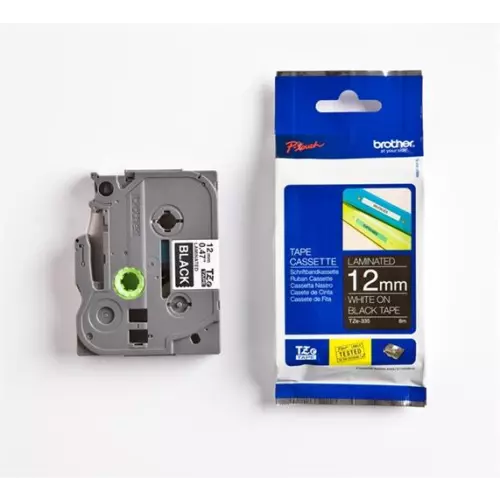 obrázek produktu Páska Brother TZE-335, 12mm, černá/bílá, laminovaná, délka 8m
