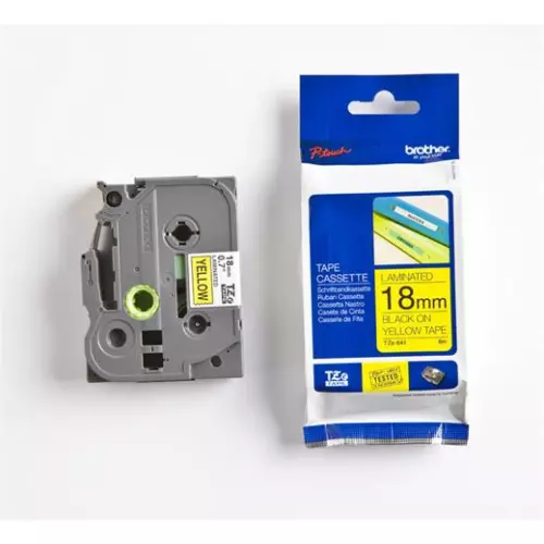 obrázek produktu Páska Brother TZ-641, 18mm, žlutá/černá, laminovaná, délka 8m