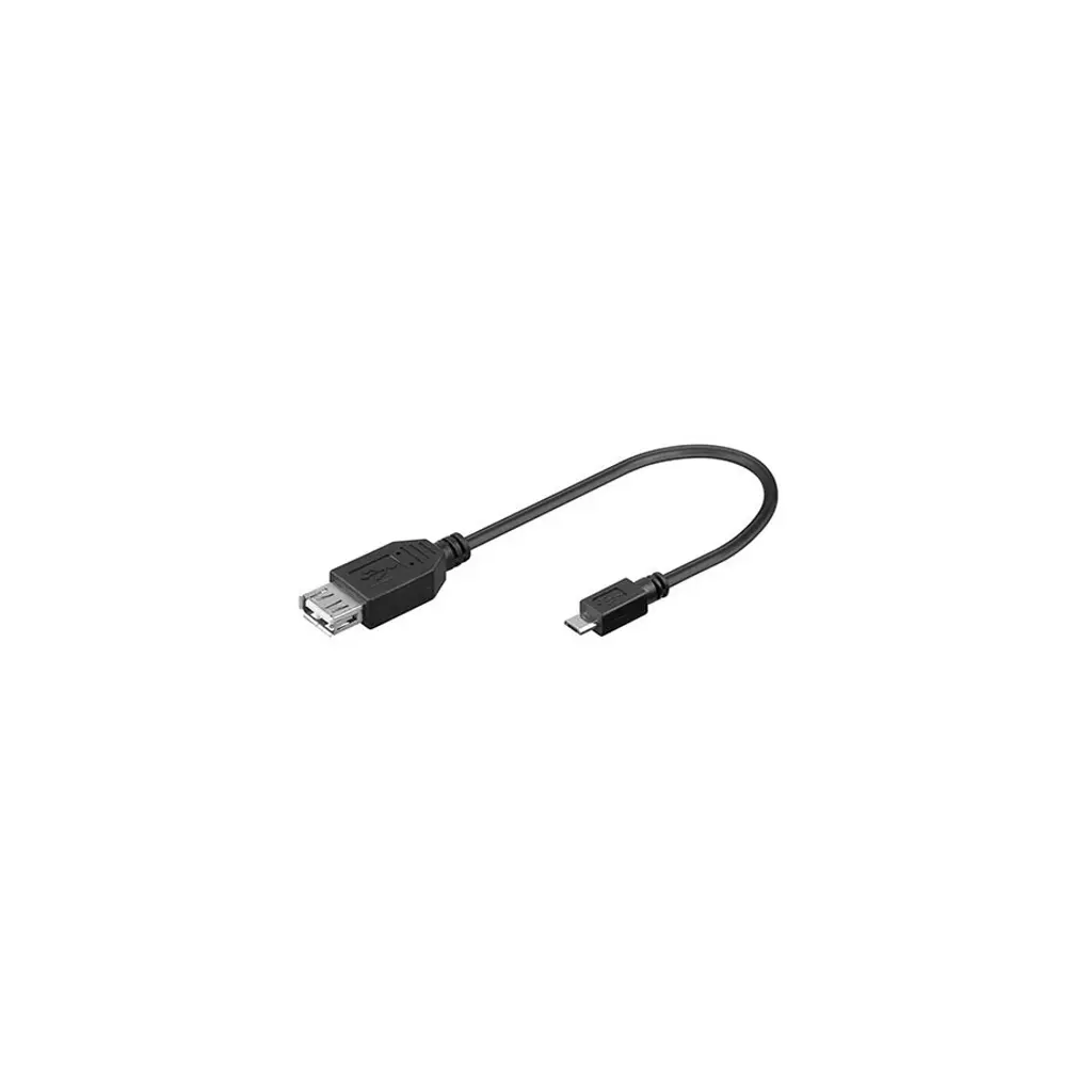 Obrázek produktu Kabel USB A (F)-microUSB B(M), 5pinů, 20cm, černý