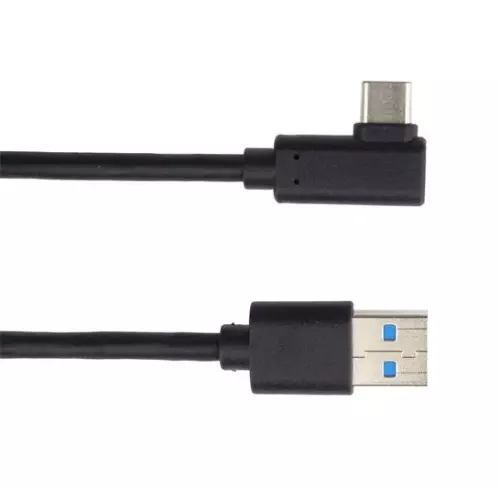 obrázek produktu Kabel USB typ C/M - USB 3.0 A/M zahnutý konektor 90°, 3 m