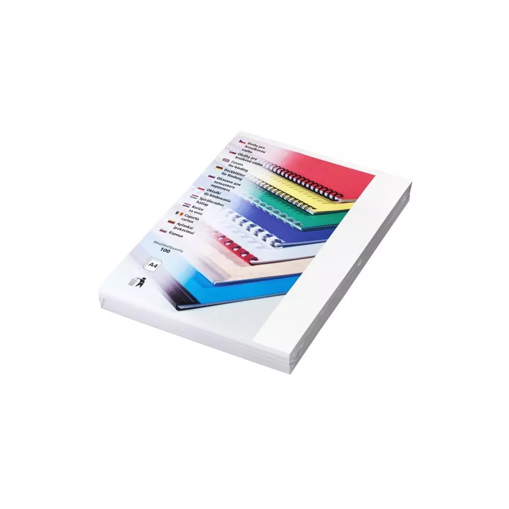 Obrázek produktu Vázací kryt Eurosupplies kartonový Chromolux A4 250g/m2 100ks, leštěný povrch, bílý