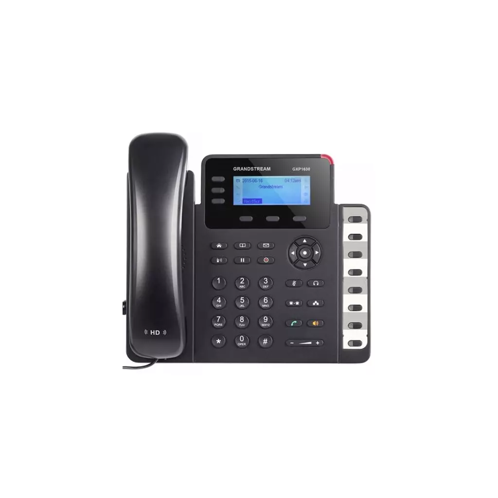 Obrázek produktu Telefon Grandstream GXP1630 VoIP telefon - 3x SIP účet,­ HD audio,­ 3 prog.tl.+8 předvoleb,­ switch 2xLAN 1000Mbps, PoE