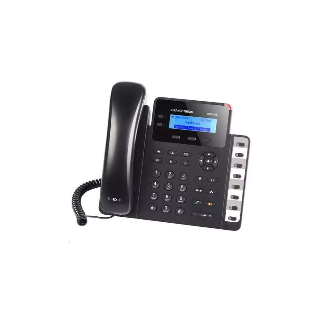 Obrázek produktu Telefon Grandstream GXP-1628 VoIP telefon - 2x SIP účet, HD audio, 3 prog.tl.+8 předvoleb, switch 2xLAN 1000Mbps, PoE